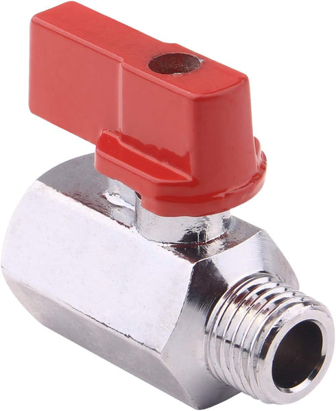 DERNORD Brass Mini Ball Valve NPT Thread, Shut-Off Valve Female & Male (1/4" Female & Male) - Pack of 1