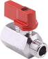 DERNORD Brass Mini Ball Valve NPT Thread, Shut-Off Valve Female & Male (1/4" Female & Male) - Pack of 1