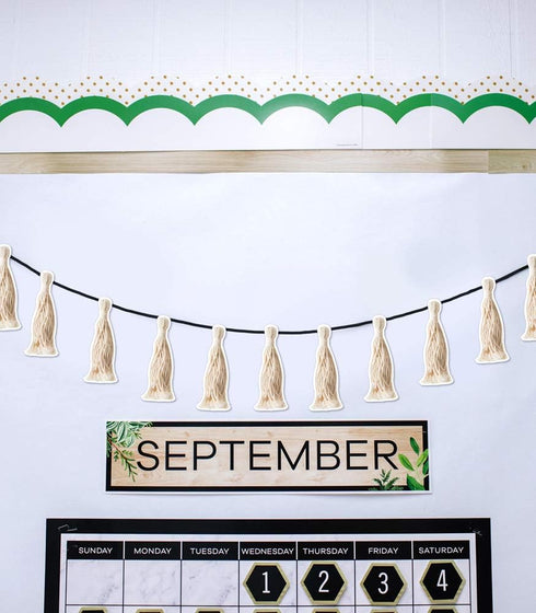 Schoolgirl Style Simply Boho 36 Piece Natural Tassels Bulletin Board Cutouts, Boho Décor and Classroom Decorations
