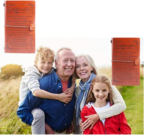 To My Granddaughter Leather Journal - I Will Always Be with You - PU Leather Notebook Sketchbook Diary