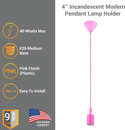 36-Inch 40W E26 Closets 120V Diodesy- Pendant Light Holder Kit with Cord Max Medium Base Modern Hanging Ceiling Round