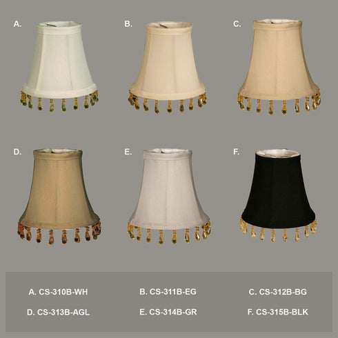 CS-315B-BLK/WH 3 5 4, Royal Designs, Inc. Beaded Bell Chandelier Shade, x x Black