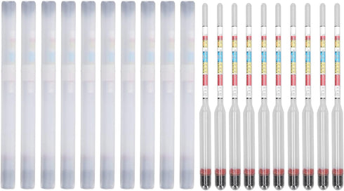 10Pcs Wine Making Meter, Home Brewing Beer Hydrometer Test Jar 3 Scales