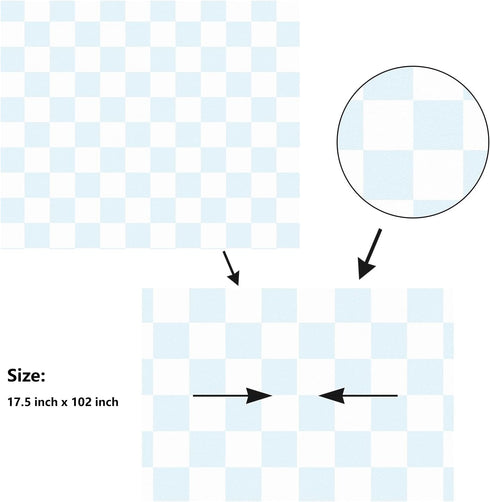 17.5"x314" Countertops Blue and White Checkered Wallpaper Pee SND Stick Self Adhesive Plaid Contact Paper Gingham