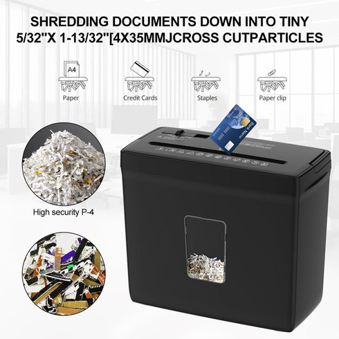 woolsche Home,5 2.38-Gallon Shredder,P-4 4-Mode Paper Shredder for Sheet Desktop Cross Cut with Basket Security Level