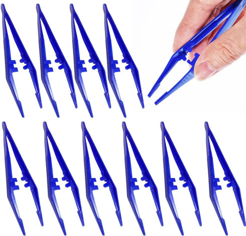 First Aid Tweezers, Disposable Plastic Forceps for Medical, Crafts, Dressing, Gauze, Lab, School Science