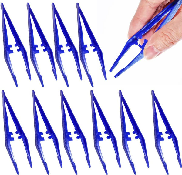 First Aid Tweezers, Disposable Plastic Forceps for Medical, Crafts, Dressing, Gauze, Lab, School Science