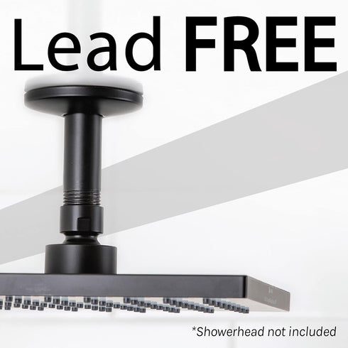 JS Jackson Supplies Black Shower Arm, 3 in. for Ceiling-Mounted Rainfall Showerhead