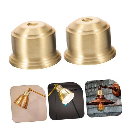 2pcs E27 Bulb DOITOOL Vintage Brass Lamp Socket Cup Half Thread Heavy Duty Metal Holder for Floor and Table Lamps