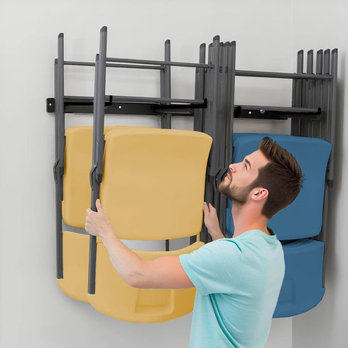 SAMRELAX 2Pack Folding Chair Storage Rack, Chair Hangers for Garage Wall, Garage Tool Organizer Wall Mount, Heavy Duty