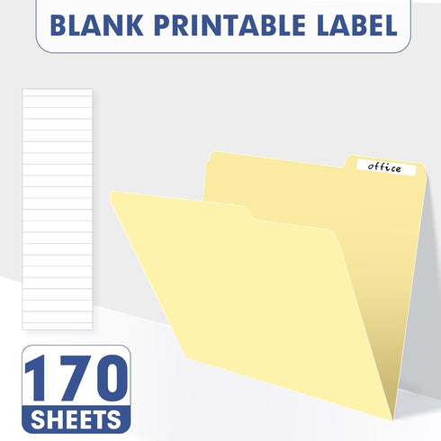 PANDRI 170 Pack File Folder, 1/3 Cut Tab, Letter Size, Manila Filing Folder for Office School Business