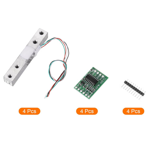MECCANIXITY 4 Set Digital Load Cell Weight Sensor 1KG + HX711 Module, 24 Bit Precision A/D for DIY Kitchen Scale Kit