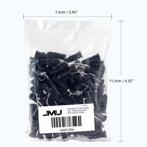 JMU 100Pcs Bent Dispensing Tips, Blunt Tip Dispensing Needle for Dental Oral Irrigation, Disposable Tips