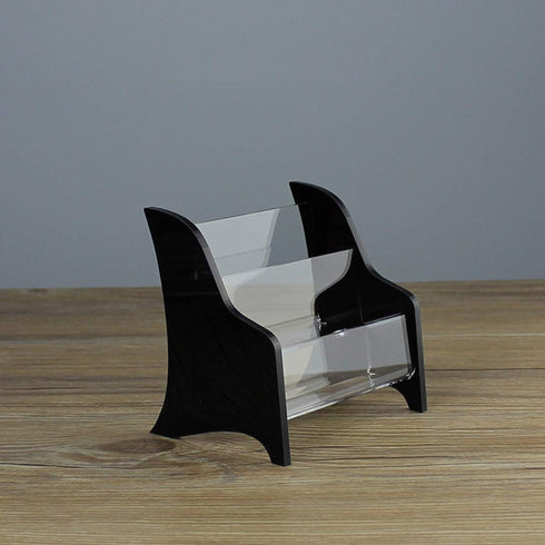 Enyuwlcm Acrylic 2 Tier Business Card Holder Display - Elegant Stand for Office Counter Black/Clear