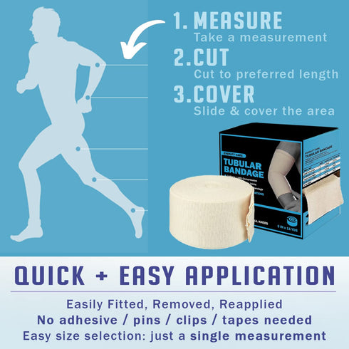 3" 11 EVERLIT Elasticated Tubular Support Bandage | Stockinette Tubing for Small Arms, Knees, Large wrists Medium
