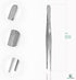 Thumb Dressing Forceps, Multipurpose Stainless Steel Tweezer, Serrated Tip Straight 5.5 Inch