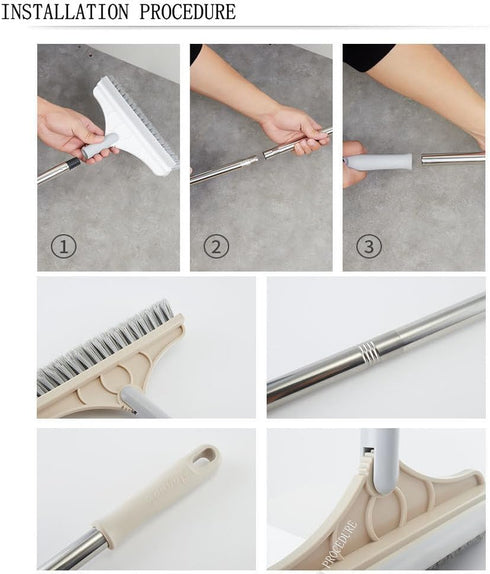 2 1 53.5" 120Rotating in Cleaning Floor Scrub Brush Floor Brush Scrubber New Upgraded Long Handle Grout Brush Scrape