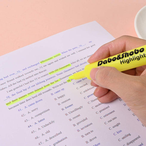 Dabo&Shobo Yellow Highlighter - 24 Pack, Bright Color, Chisel Tip for Adults Kids Highlighting in Home School Office
