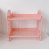 Glomora 2 Layer Desktop Shelf, Foldable Double Stacking Storage Rack with Side Guardrail, Cosmetic Stationery Organizer