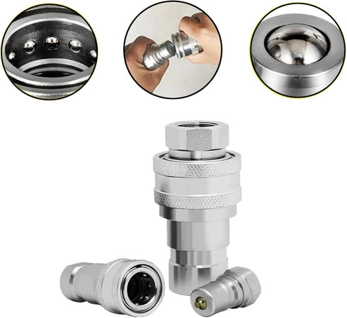 Hydraulic Coupler 1/4 NPT ISO 5675, CEKER Quick Connect Pioneer Style for Agricultural Tractor Couplers