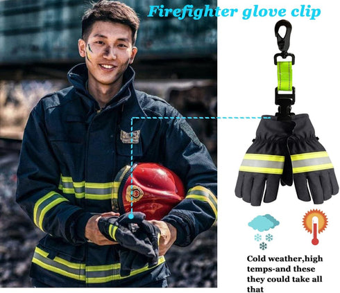 ZHIRONGFA 2 Pack 7Inch Firefighter Rescue Glove Clips, Durable Safety Reflective Function to Keep Gear Organized