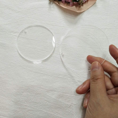 15PCS Clear Acrylic Blanks, Laser Cut Round Circle with Hole, PMMA Plexiglass Round Disc (Clear, 4")