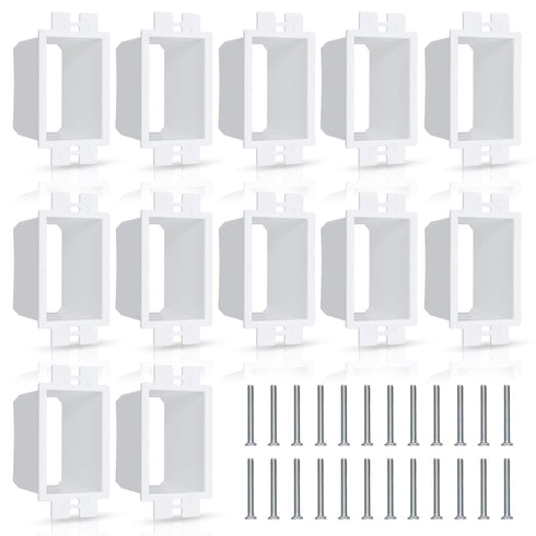12pcs BE1-12 Electrical Outlet Box Extender, Single Gang with 24pcs Screws for Heavy Duty Outlet Extension