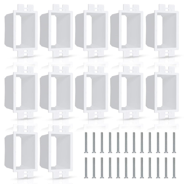 12pcs BE1-12 Electrical Outlet Box Extender, Single Gang with 24pcs Screws for Heavy Duty Outlet Extension