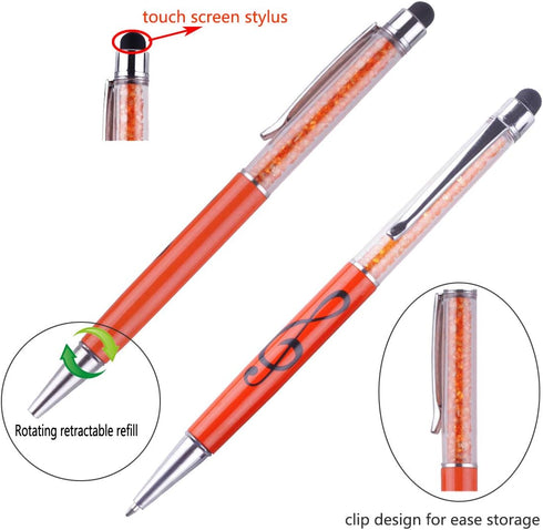 Stylus Pen Crystal Ballpoint Pens, Capacitive Diamond Writing Pens for All Touch Screens