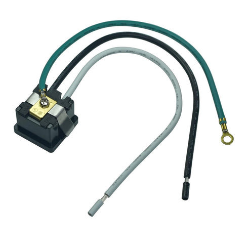 15A/125V Panel Mount AC Outlet, NEMA 5-15R Snap-In Receptacle, Grounding Power Socket with 14AWG Leads