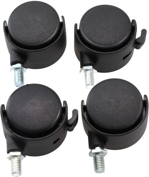 LivGrain 4 Pieces Furniture Caster Wheels Set with Brakes, M8 Stem Swivel Castors