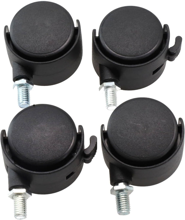 LivGrain 4 Pieces Furniture Caster Wheels Set with Brakes, M8 Stem Swivel Castors