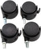 LivGrain 4 Pieces Furniture Caster Wheels Set with Brakes, M8 Stem Swivel Castors