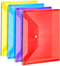 LEOBRO 4 PCS Plastic File Folders - A4 Size Document Holders with Snap Closure, Clear Envelopes Organizer