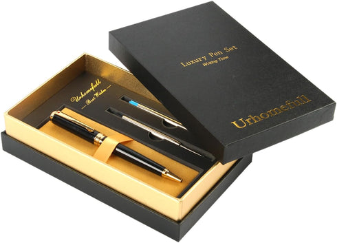 Stunning Ballpoint Pen with 24K Gold Trim, Luxury Gift Set for Men Women, Nice Writing Pens for Christmas