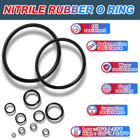 826 Pcs Universal SAE and Metric O-Rings Kit - Standard 32 Metric & Inch Sizes O-Ring Assortment with Picks