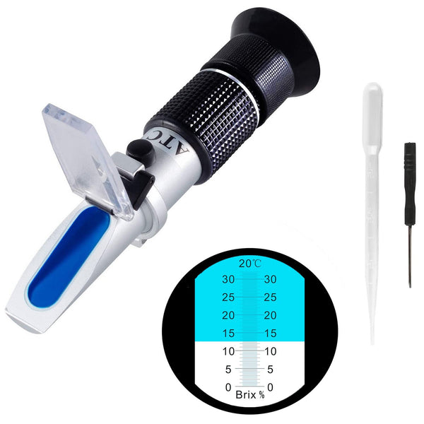 Brix Meter Refractometer: 0~32% Handheld Tool for Sugar Content Test in Fruit Beverages & Juice
