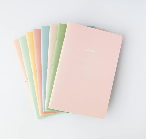 THiNKABLE Pastel Aesthetic Notebooks Set, Cute 8 Pack Journal, A5 5.5" x 8.3", 60 Pages, Minimalist Soft Cover for Women