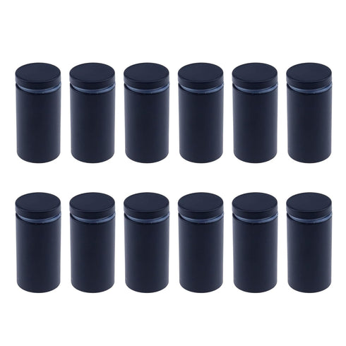 Antrader Glass Standoff 1"×2", Stainless Steel Sign Standoff Screws, Pack of 12, Matte Black