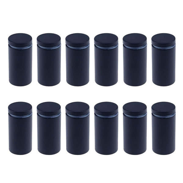Antrader Glass Standoff 1"×2", Stainless Steel Sign Standoff Screws, Pack of 12, Matte Black