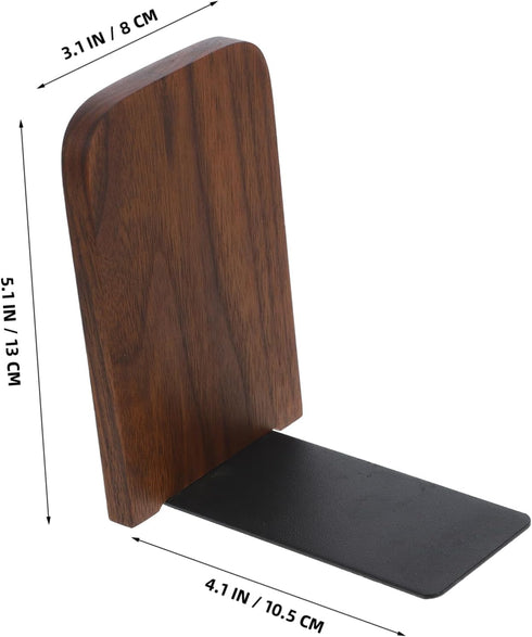 Decorative Walnut Finish Bookend for Desk Organization