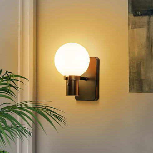 Dimmable (1 Pack) Rechargeable Battery Operated Wall Light with Remote Control, Wall Mount Light for Hallway Bedroom