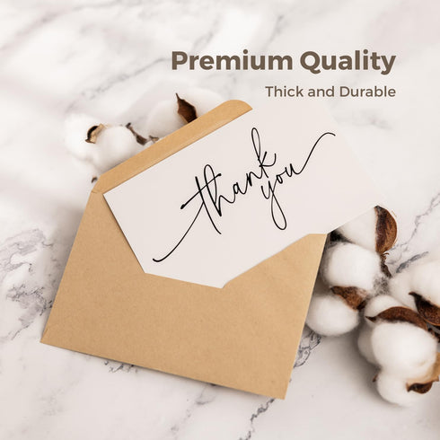 SPIRITDUST 52-pack 3.5x5 Inches, Thank You Cards Bulk with Kraft Envelopes & Matching Stickers, Minimalist Design |