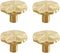 SANCHAKOU Cabinet Furniture Knobs 4 Pack Brass Wardrobe Cabinet Bedside Table Lotus Leaf