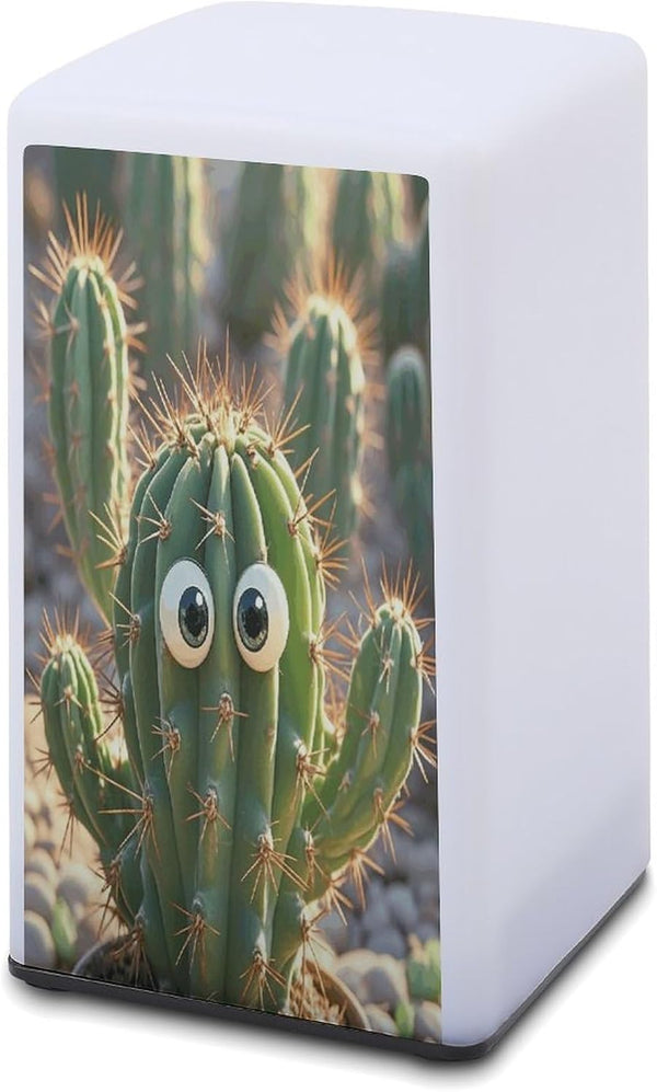 LZQPOEAS Cute Cactus Table Lamp for Bedroom Minimalist Nightstand Lamp Small Vintage Bedside
