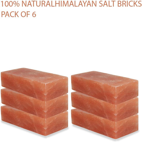 Generic 8x4x2 pack 6 Himalayan Salt Bricks for Wall - Size of | Himalayan Pink Salt Bricks for Home | Salt Tiles