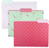Graphique Flamingo Pink File Folder Set – File Set Includes 9 Folders and 3 Unique Flamingo and Polka Dot Designs, Embellished w/ Gold Foil on Durable Triple-Scored Coated Cardstock, 11.75" x 9.5" by Graphique