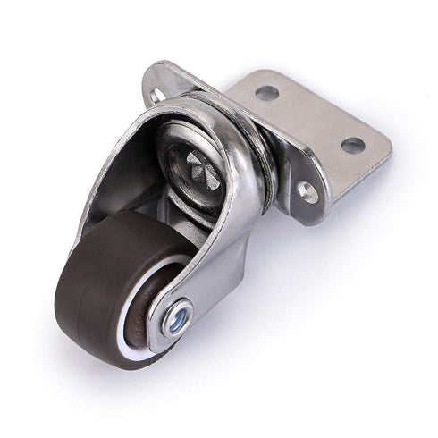 Skelang 4 Pcs 1 Inch Side Mounting Casters - TPE Swivel Plated Wheels for Baby Bed, Carts, Kitchen Cabinet