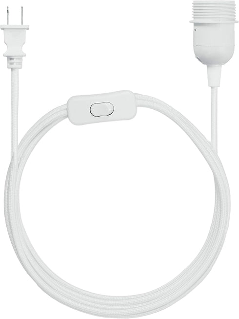 kwmobile Plug-in Light Cord - 15ft Long Fabric Pendant Lamp Cable with