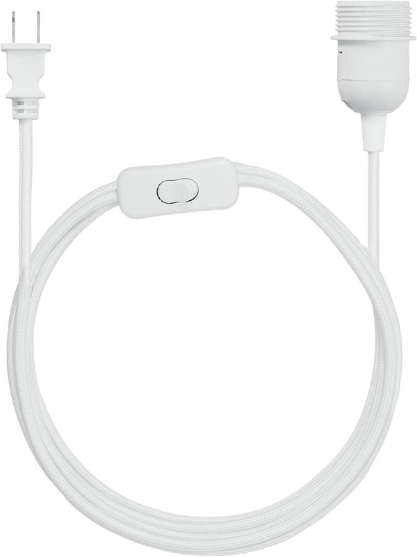 kwmobile Plug-in Light Cord - 15ft Long Fabric Pendant Lamp Cable with